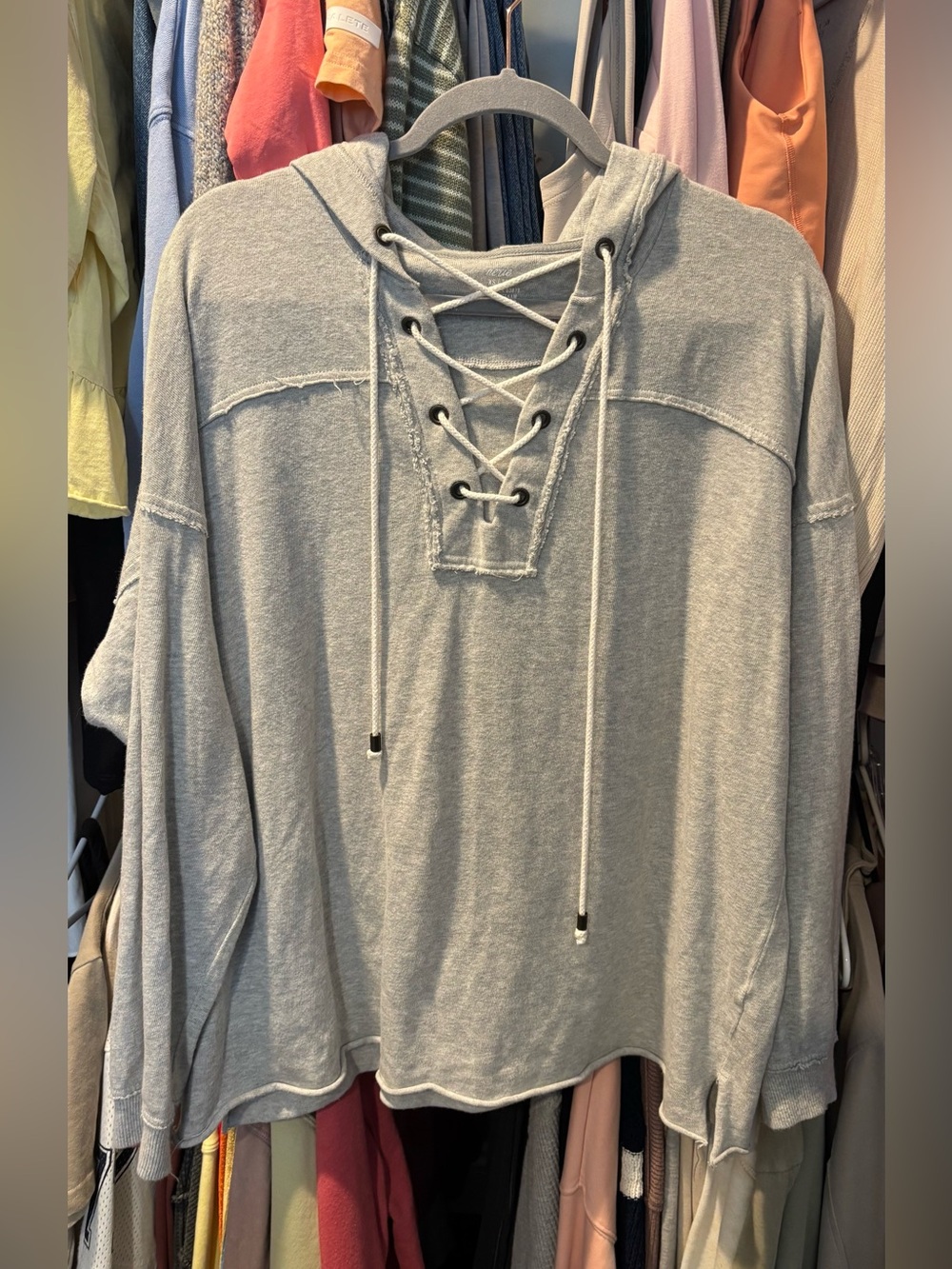 Aerie Laced Up Oversized Hoodie